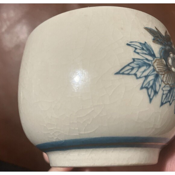 2 Vintage Kutani Japanese Tea cups peacock gold Teal Blues 3x3 Asian Art ceramic - Picture 16 of 16